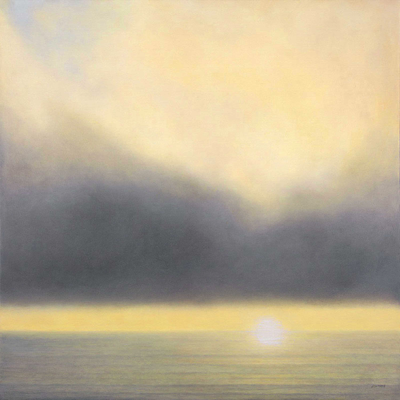  Sunset & Fog, 36 x 36 Original Oil 