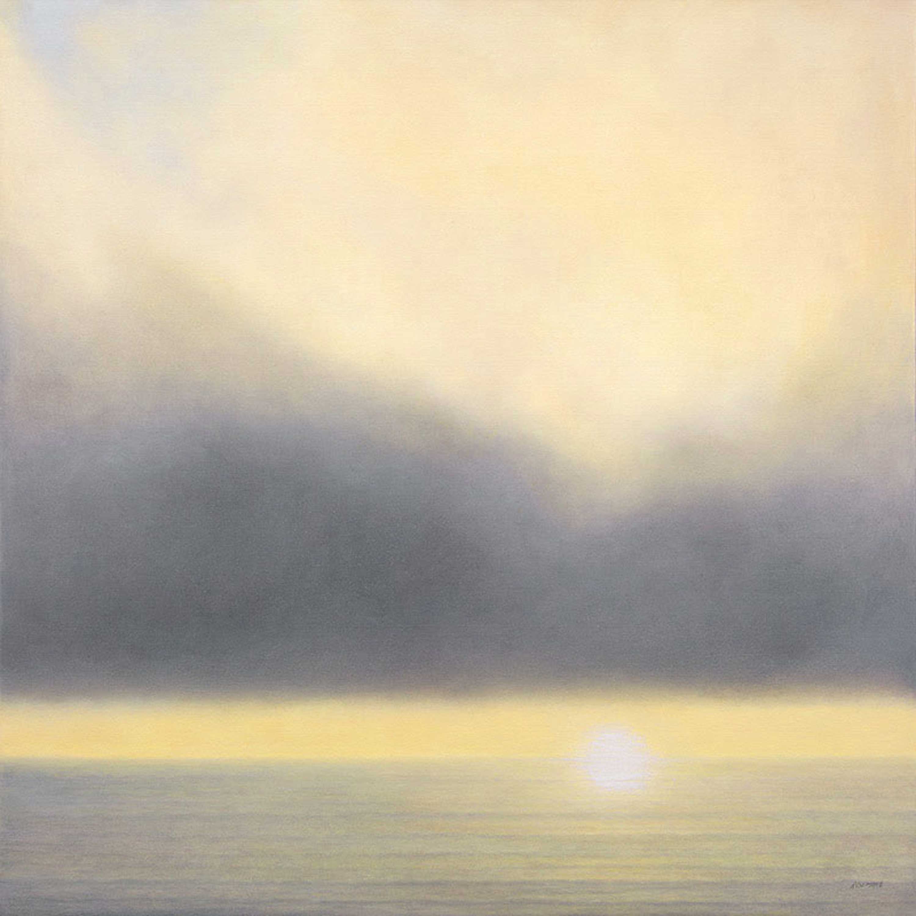  Sunset & Fog, 36 x 36 Original Oil 
