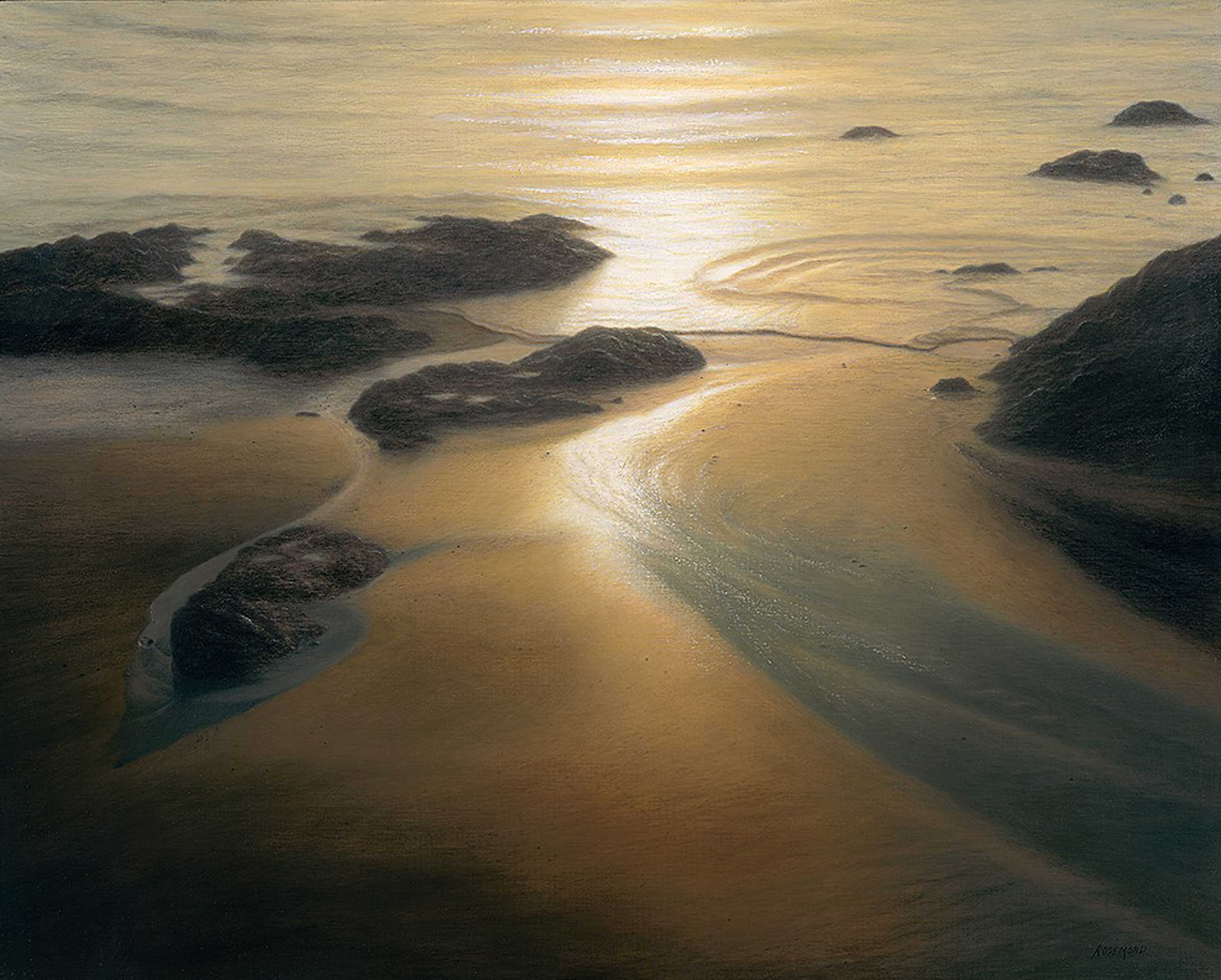  Ebb Tide in Gold, 24 x 30  Original Oil 